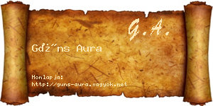 Güns Aura névjegykártya